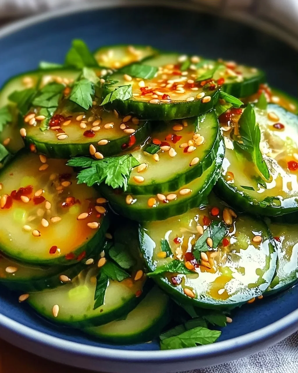 Asiatischer Gurkensalat: Chili-Sesam-Kick für heiße Tage!