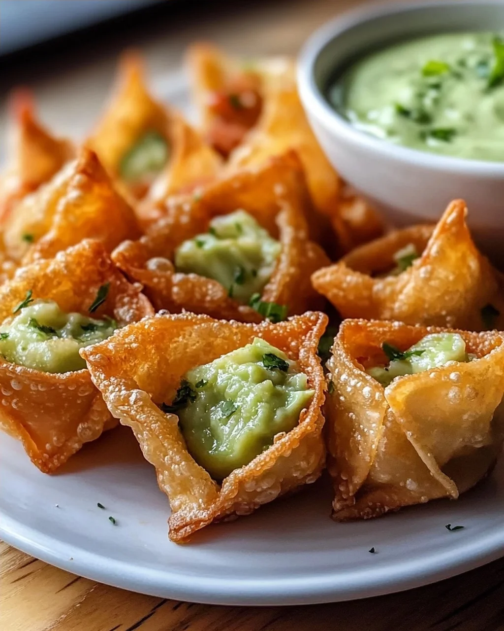 Avocado-Limetten-Wontons mit Garnelen