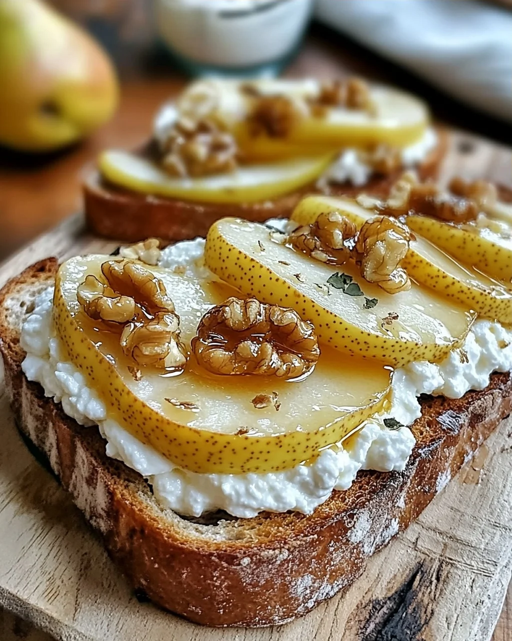 Birnen-Honig-Ricotta-Toast: Süßes Vergnügen für Genießer