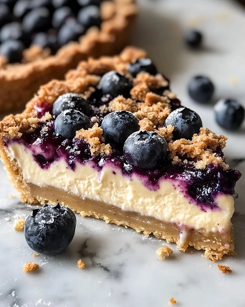 Blaubeer-Tarte mit Vanille-Schmand und Streuseln