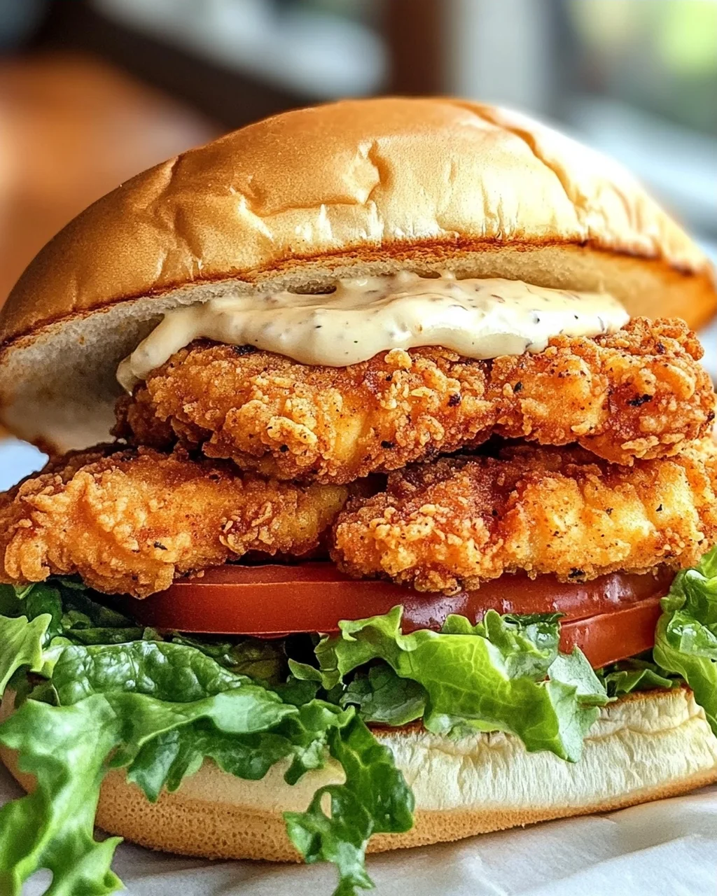 Cajun Crispy Chicken Sandwich mit Knoblauch-Aioli Rezept
