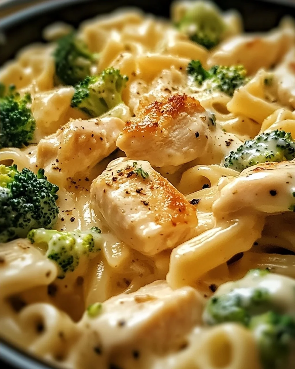Cremige Hähnchen-Brokkoli-Alfredo Pasta