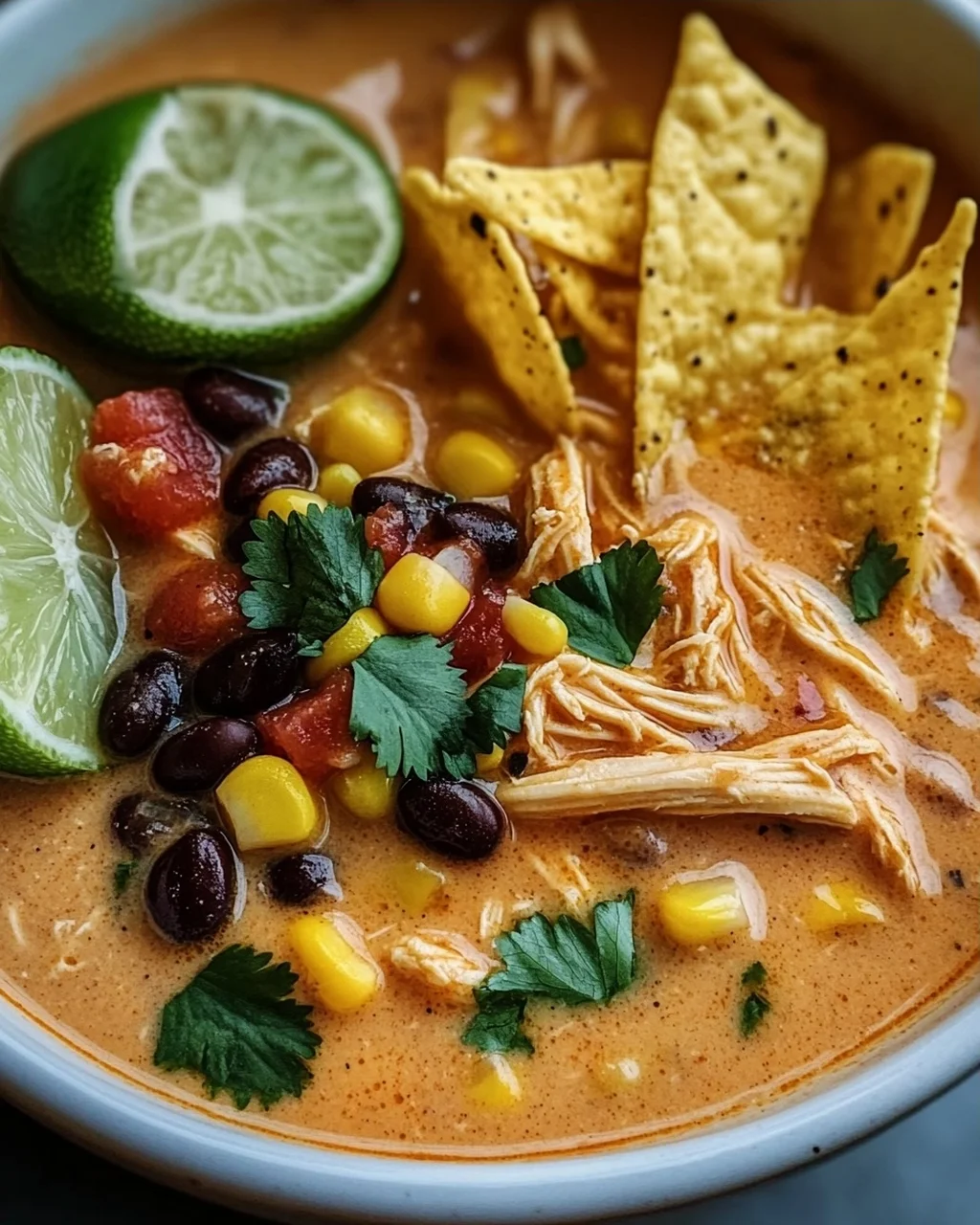 Cremige Hähnchen-Enchilada-Suppe: Ein Genuss für alle!