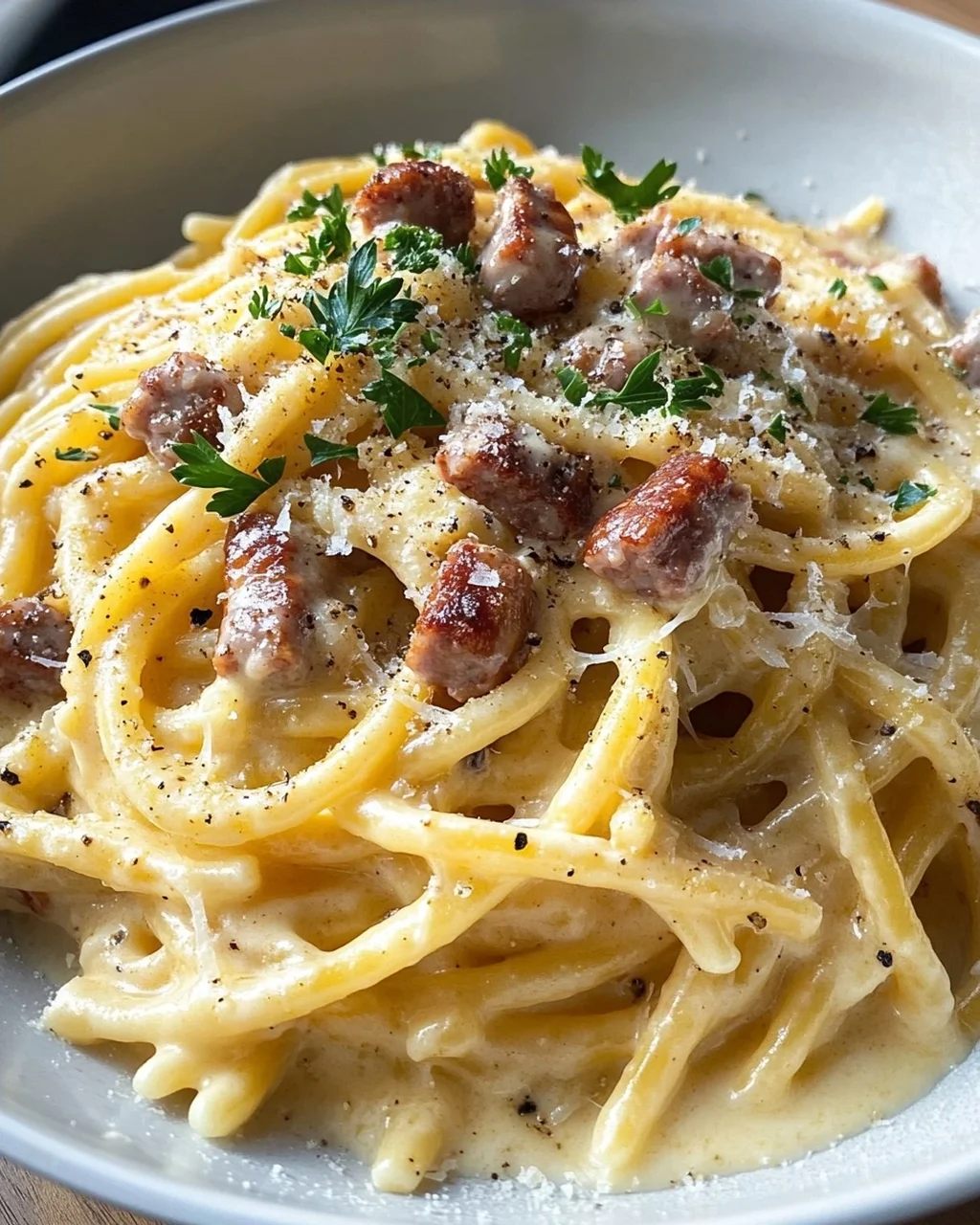 Cremige Salsiccia-Carbonara