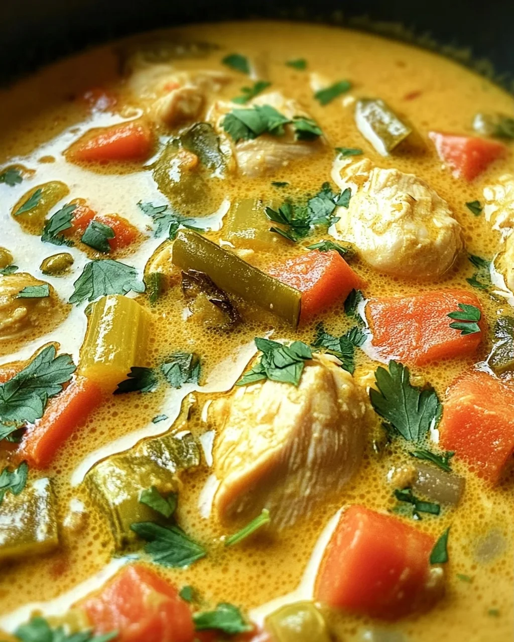 Currysuppe mit Hähnchen