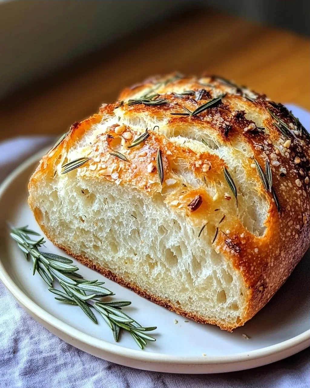Duftendes Rosmarin-Knoblauch Artisan Brot einfach selber backen