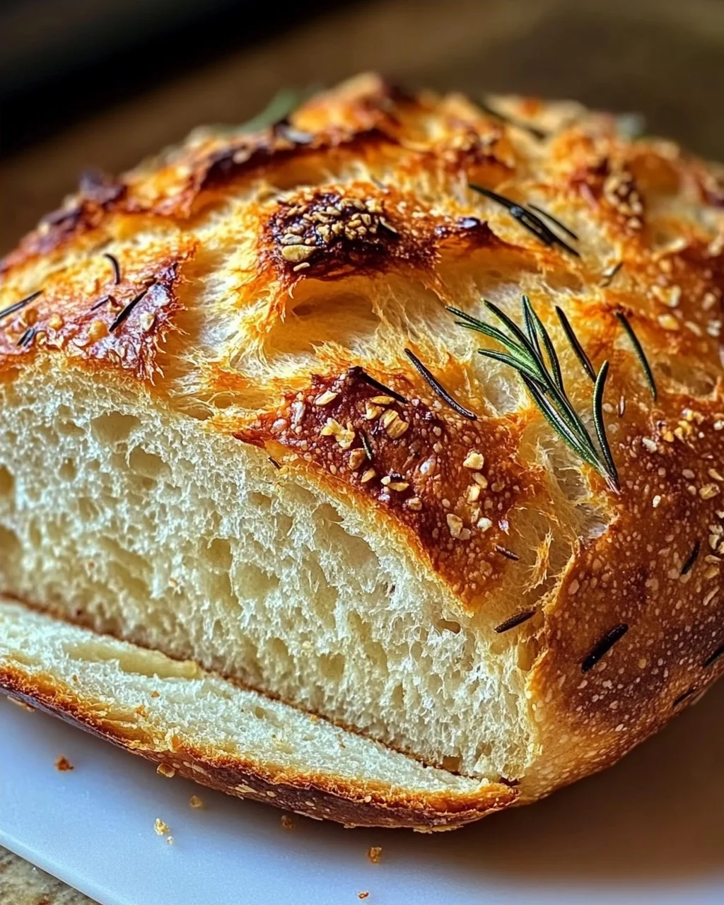 Duftendes Rosmarin-Knoblauch Artisan Brot einfach selber backen
