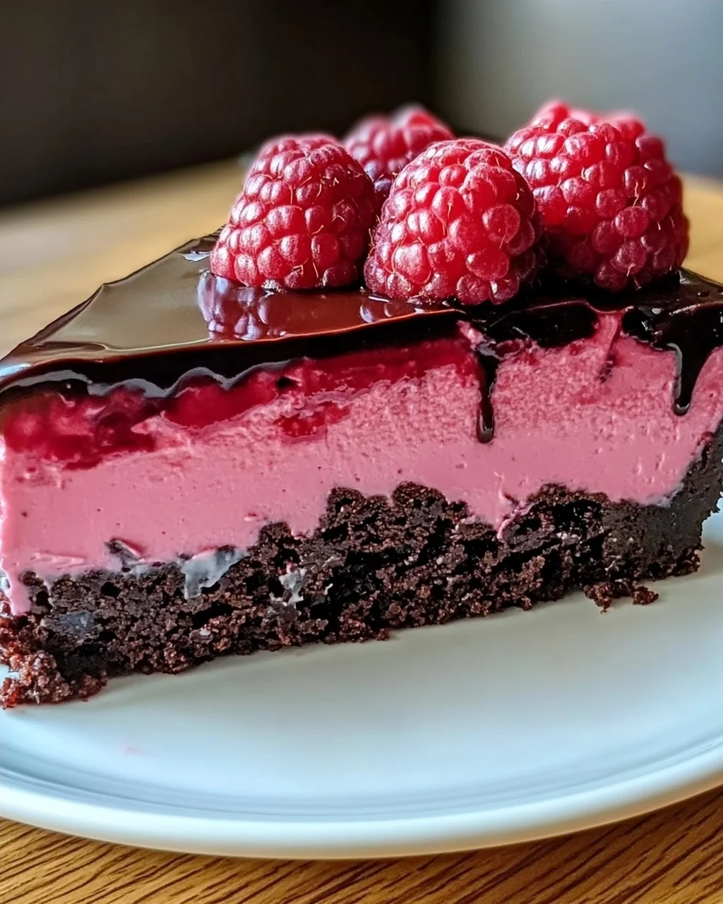 Dunkle Schokoladen-Himbeer-Käsekuchen einfach genießen