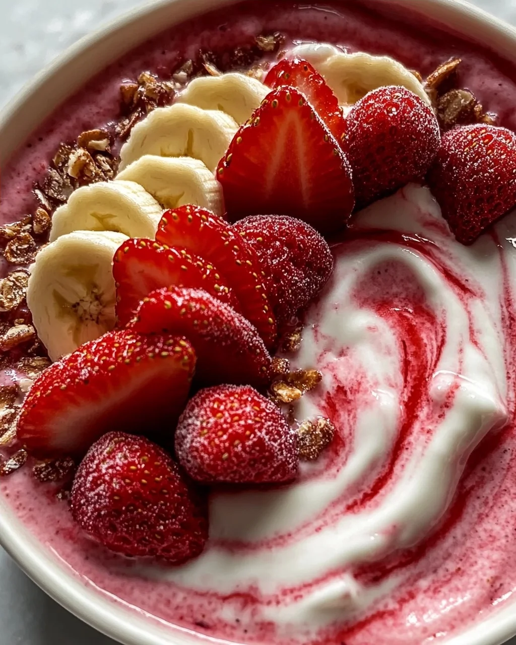 Erdbeer Swirl Smoothie Bowl: Das ultimative Sommer-Rezept