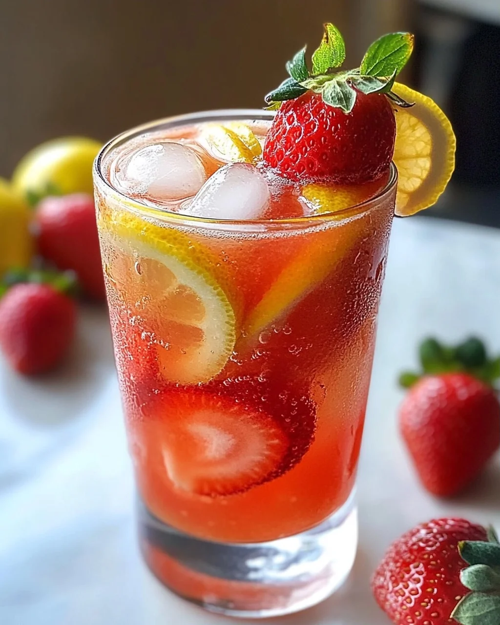 Erdbeer-Zitronen-Limonade selber machen ohne Zucker