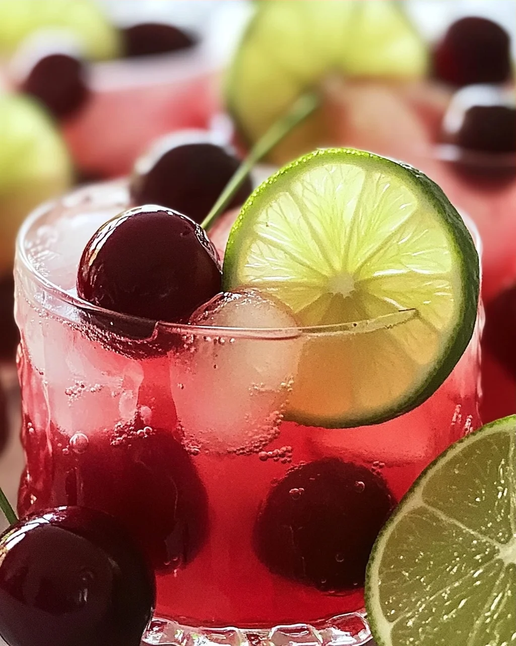 Erfrischende Kirsche Limettenlimonade für den Sommer