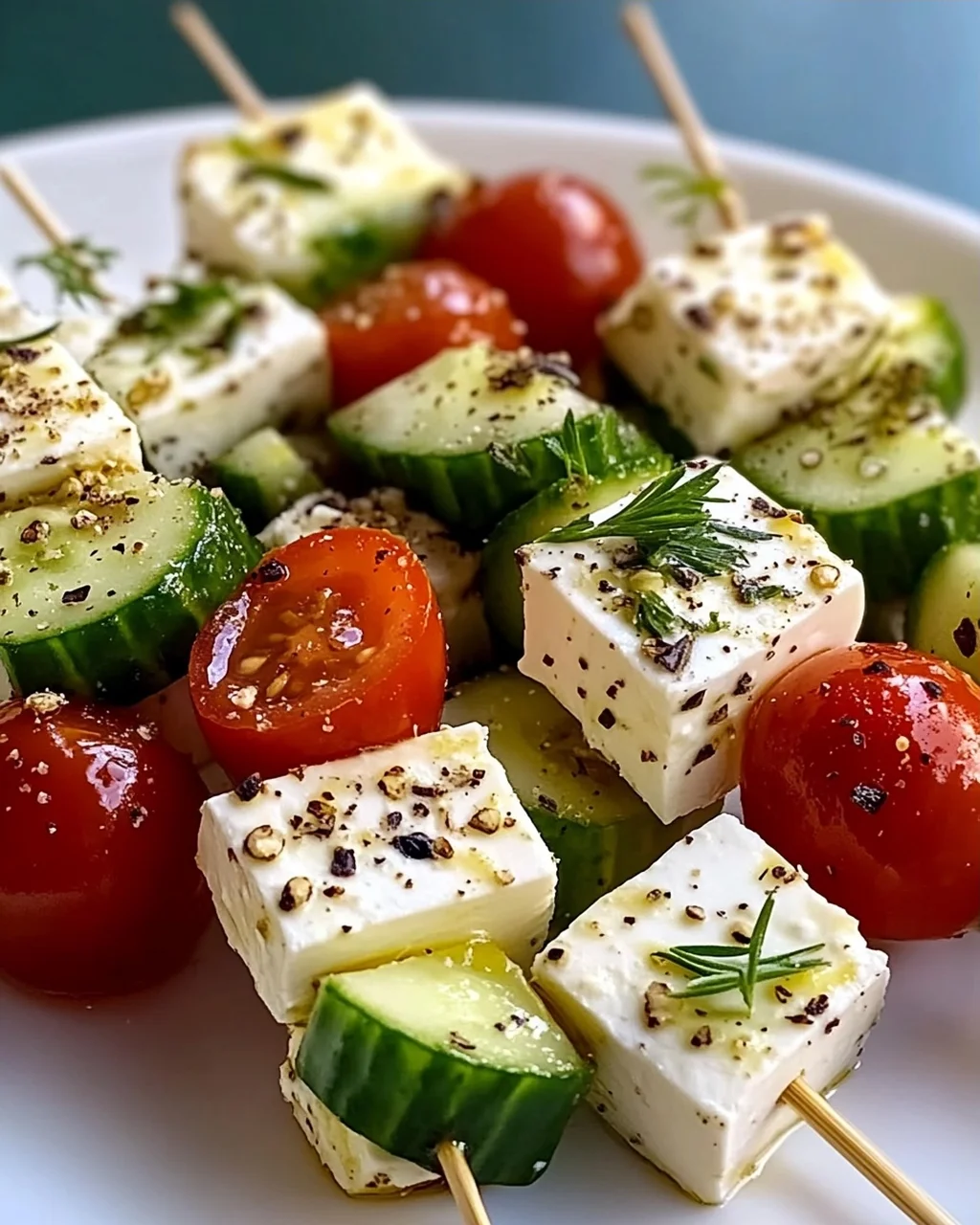 Feta Spieße mit Gurke: Lecker, leicht & schnell zubereitet