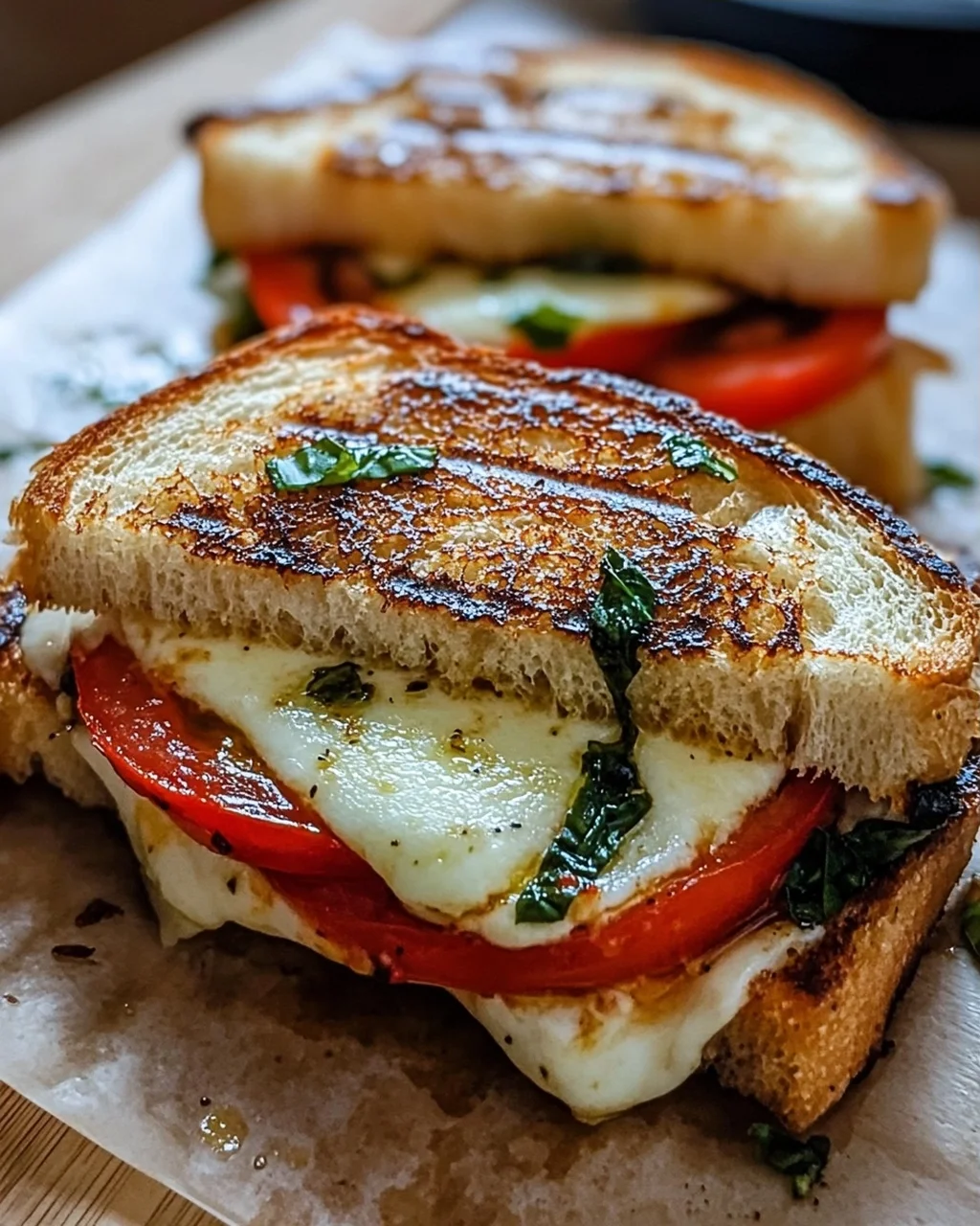 Gegrilltes Mozzarella-Sandwich