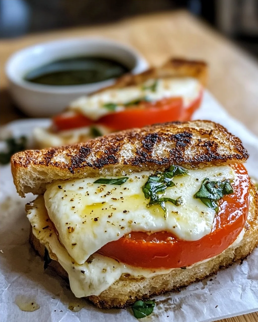 Gegrilltes Mozzarella-Sandwich