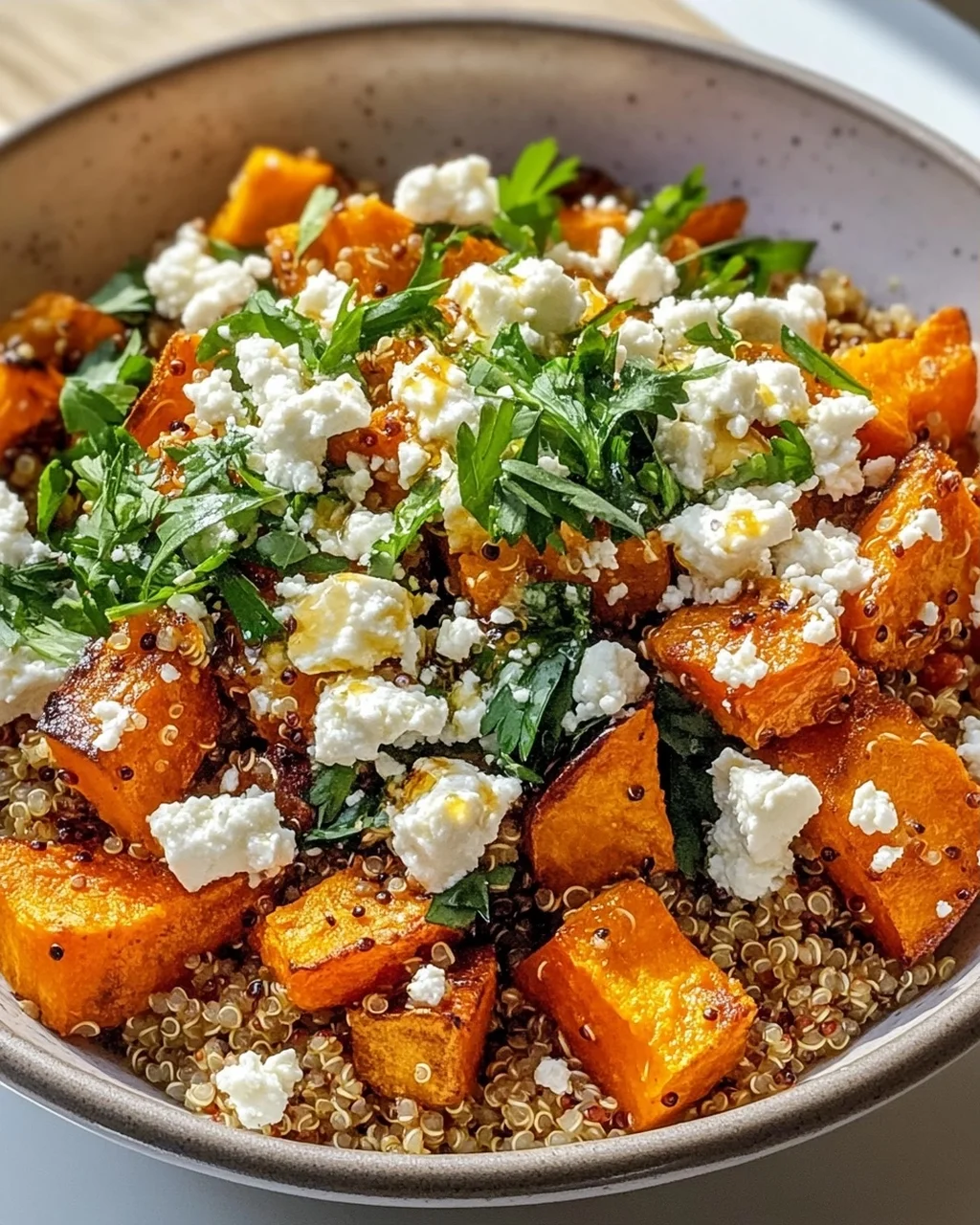 Genieße: Süßkartoffel Quinoa Bowl mit Honig, Feta – So Lecker!