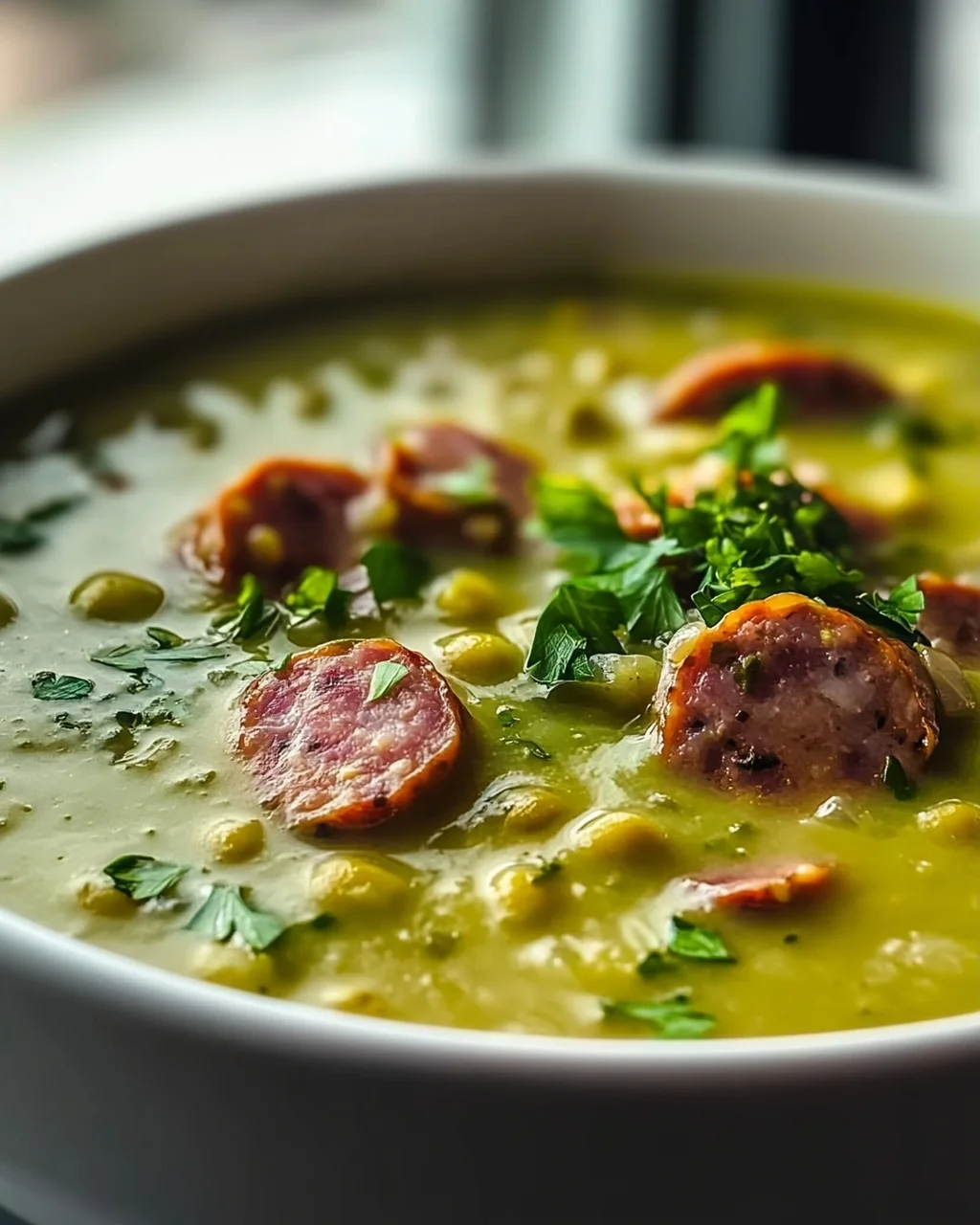 German Split Pea Soup With Smoked Sausage – Hearty Recipe!