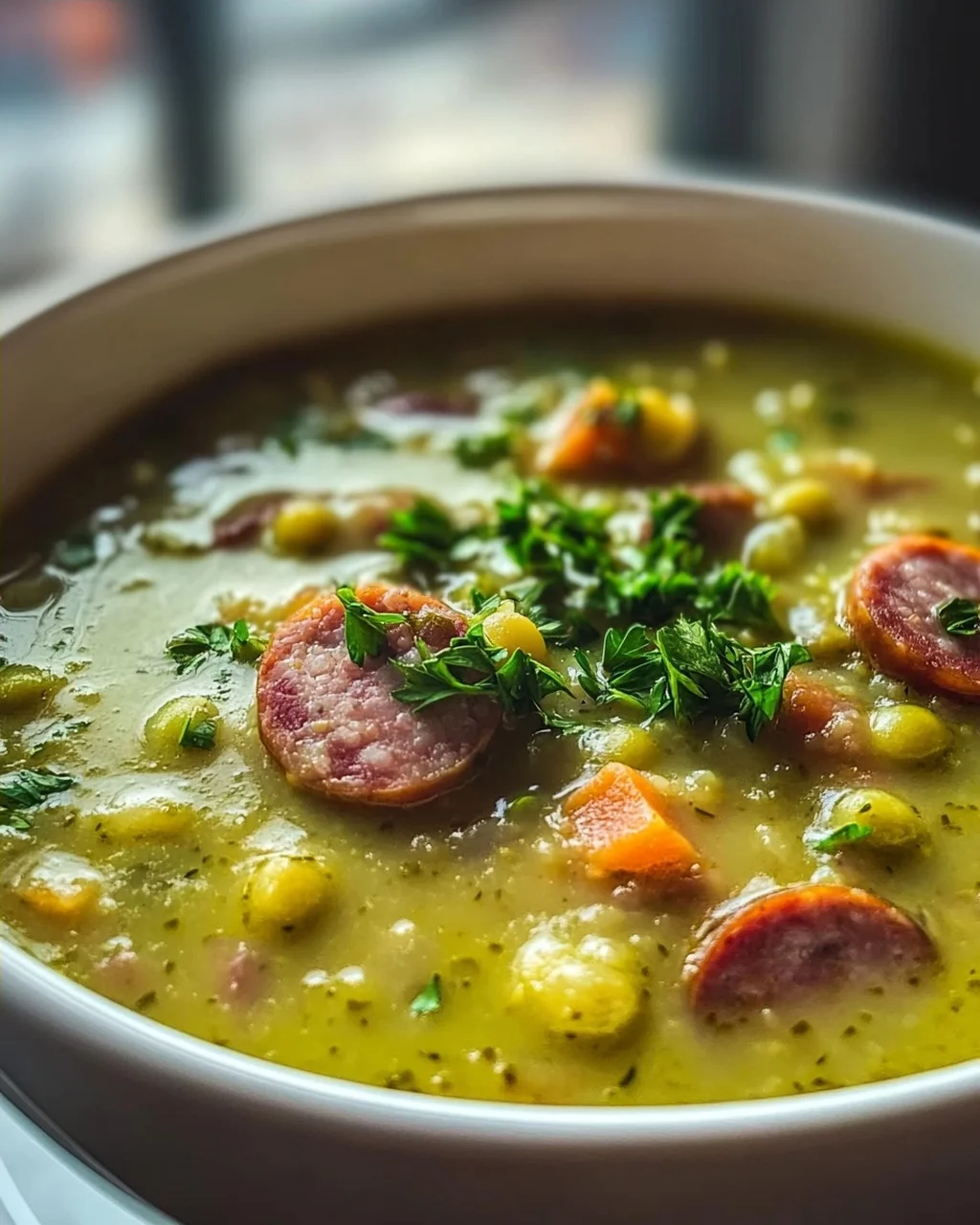 German Split Pea Soup With Smoked Sausage – Hearty Recipe!