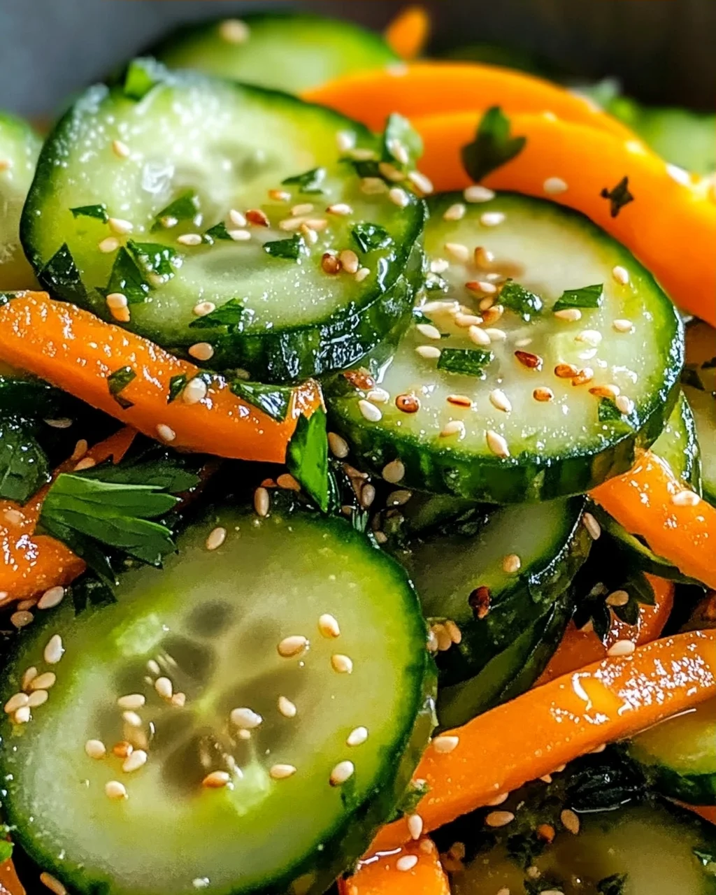 Gurkensalat mit Karotten für den Sommergenuss