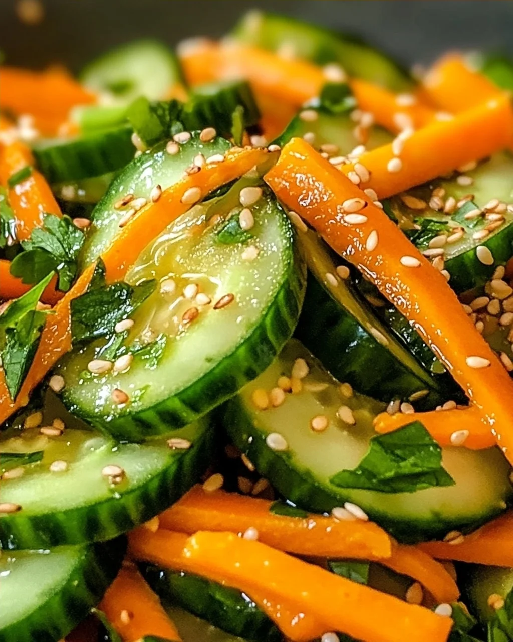 Gurkensalat mit Karotten für den Sommergenuss