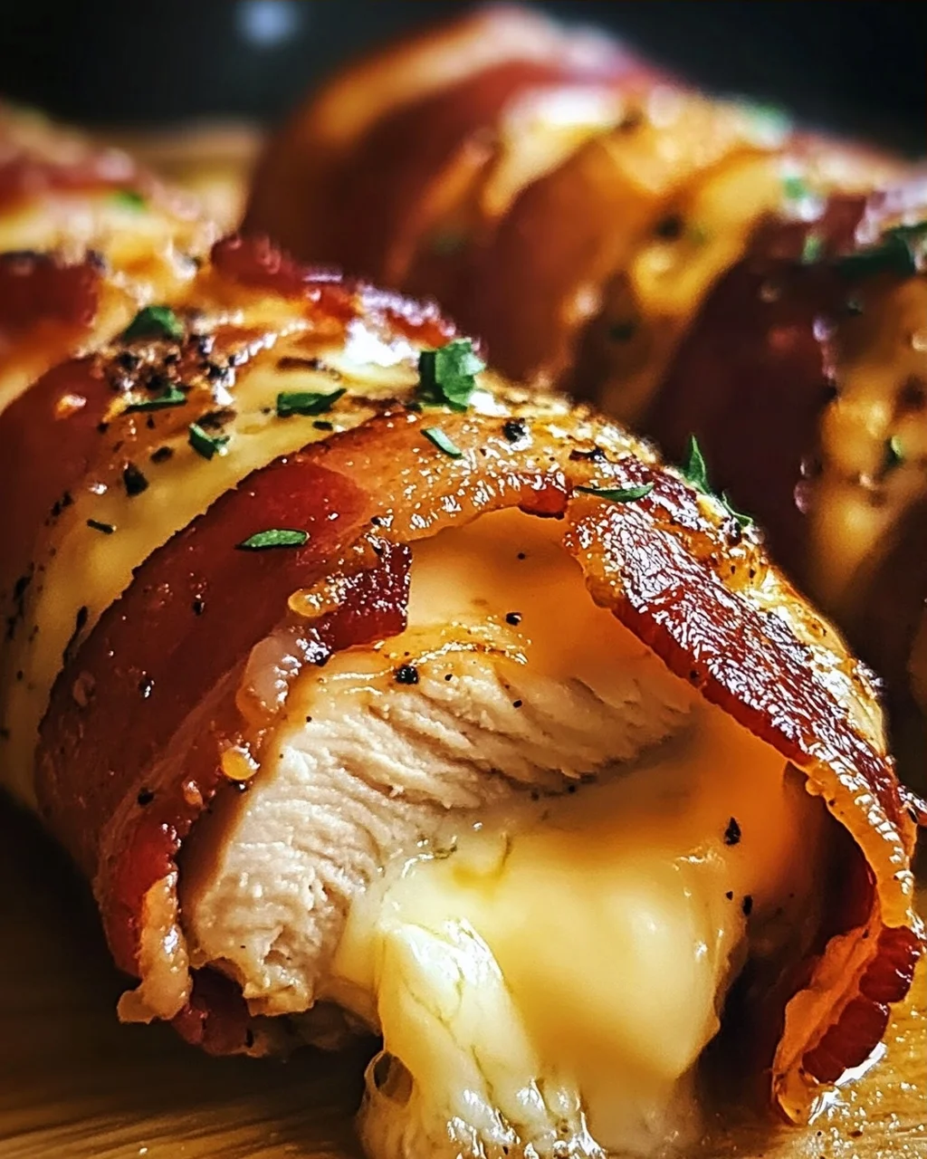 Hähnchenfilet im Speckmantel mit Käsefüllung