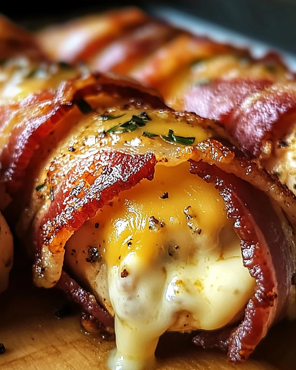 Hähnchenfilet im Speckmantel mit Käsefüllung