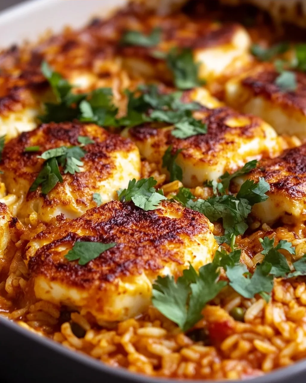 Halloumi Makhani Reisauflauf