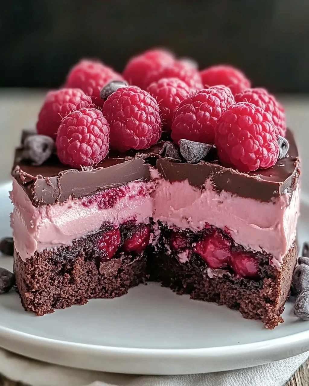 Himbeer Schoko Brownie Torte