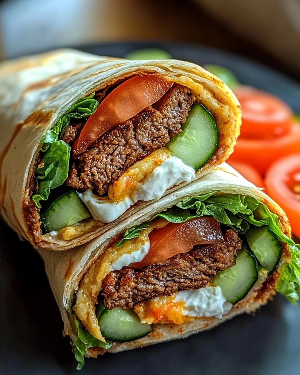 Kalorienarmer Burger-Wrap unter 250 Kalorien