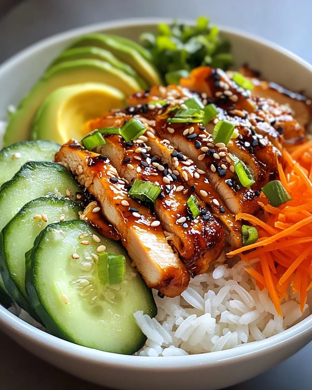 Koreanischer Reis Hähnchen Bowl