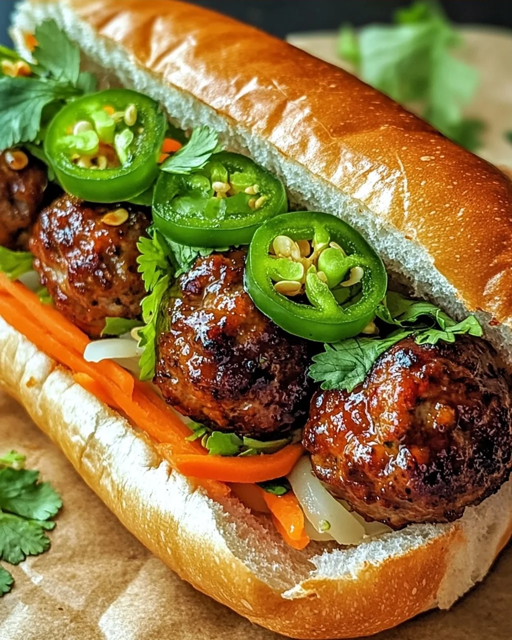 Koreanisches BBQ-Fleischbällchen Banh Mi für Genießer