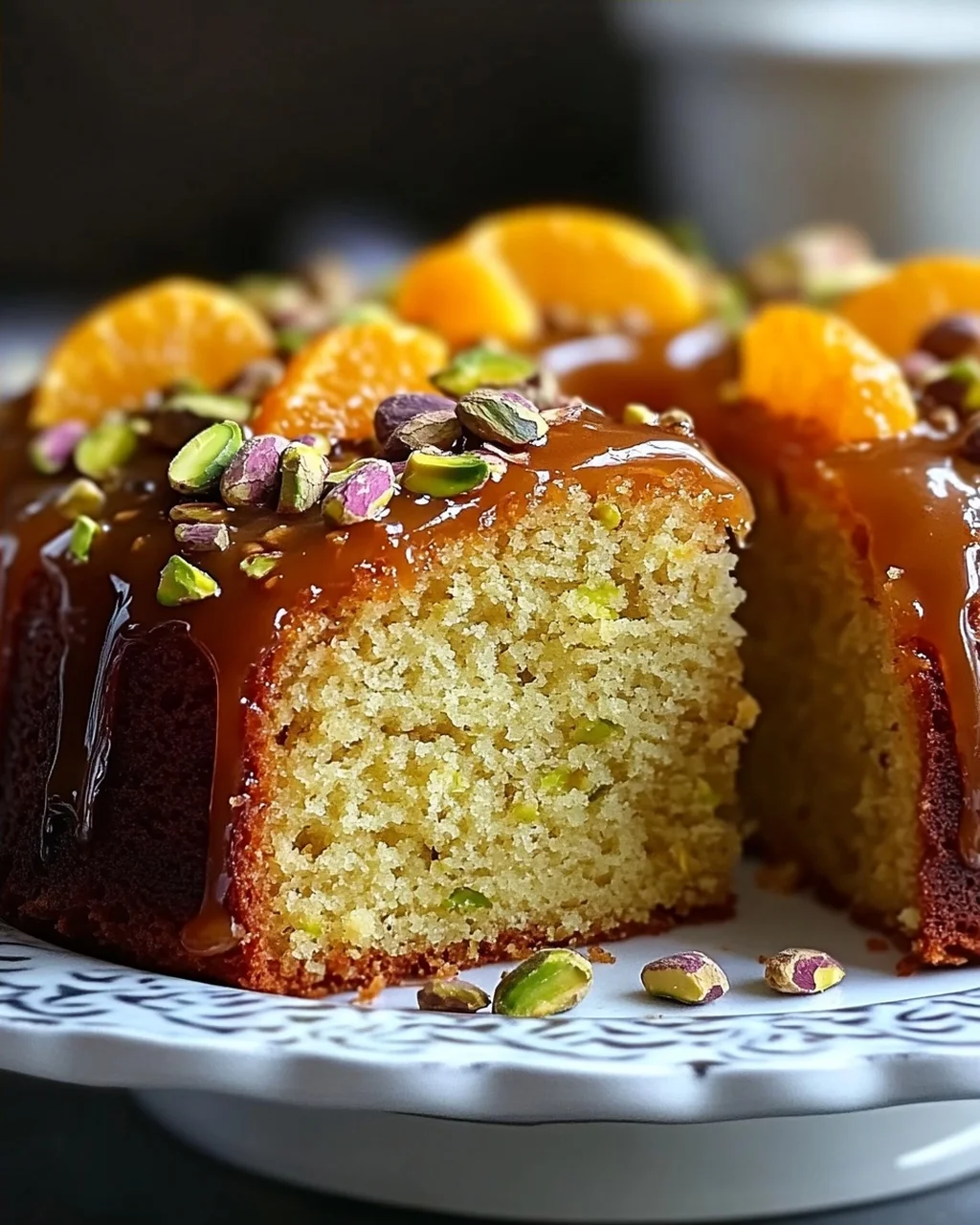 Köstlicher Kardamom Orangen Pistazien Tee Kuchen Rezept