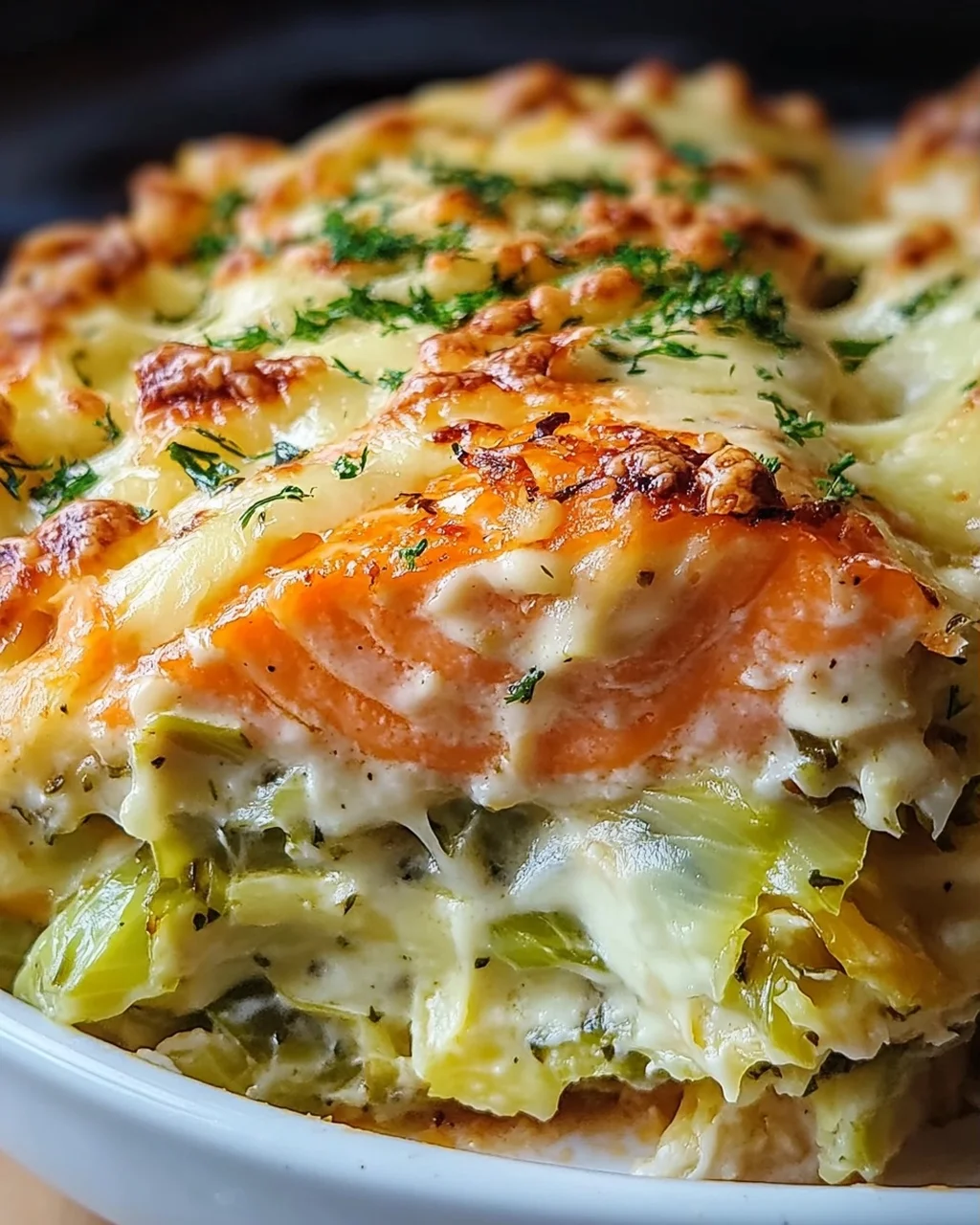 Lachs-Spitzkohl-Auflauf