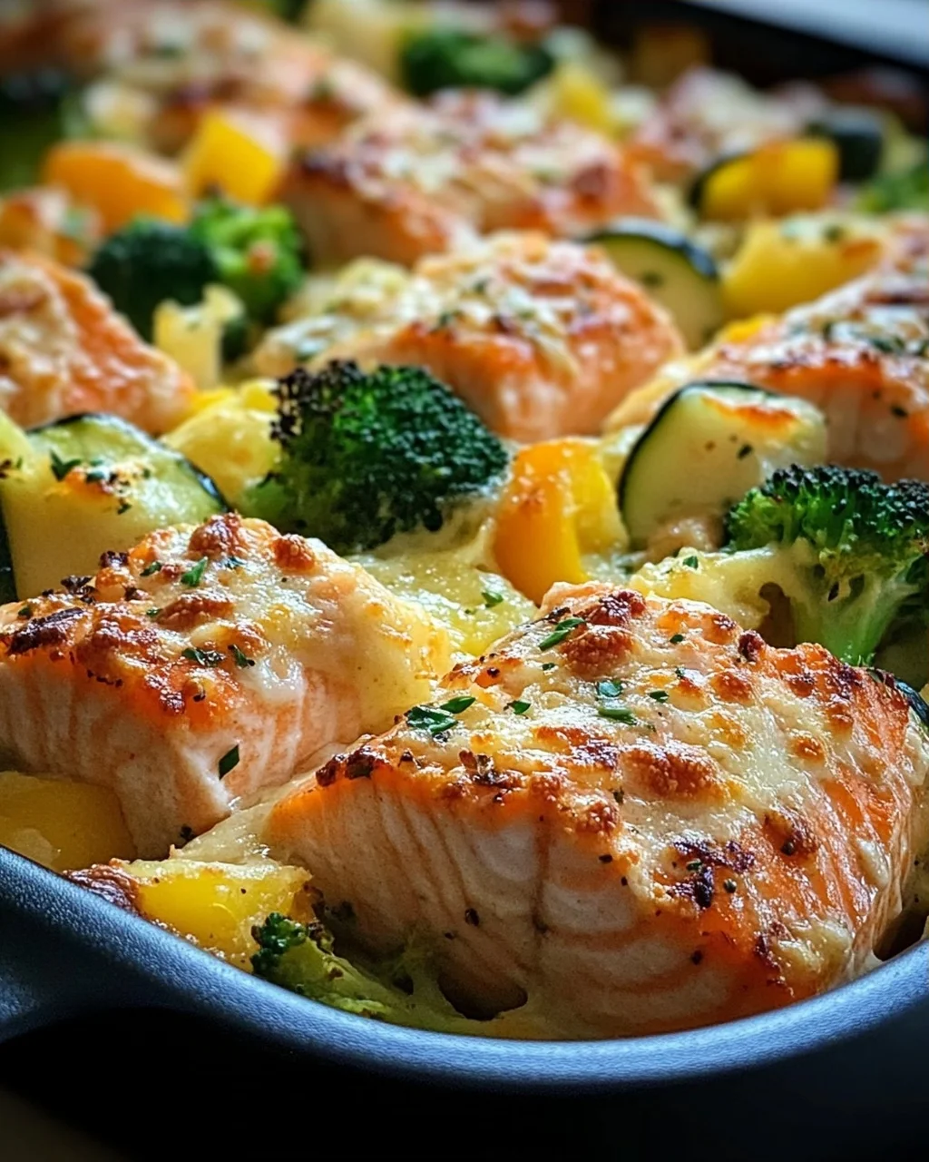 Lachsauflauf mit Gemüse