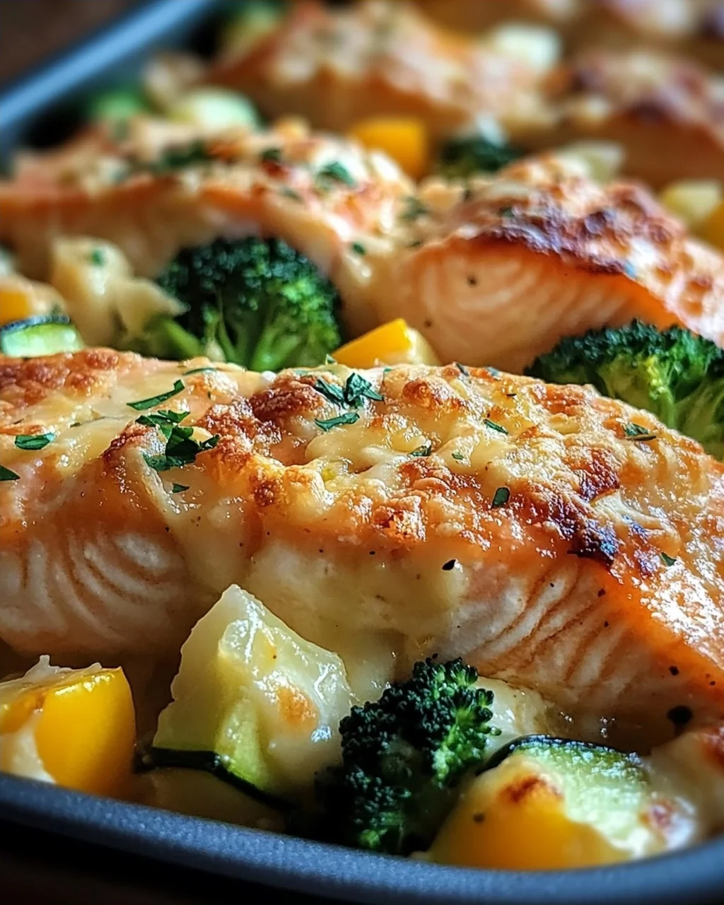Lachsauflauf mit Gemüse