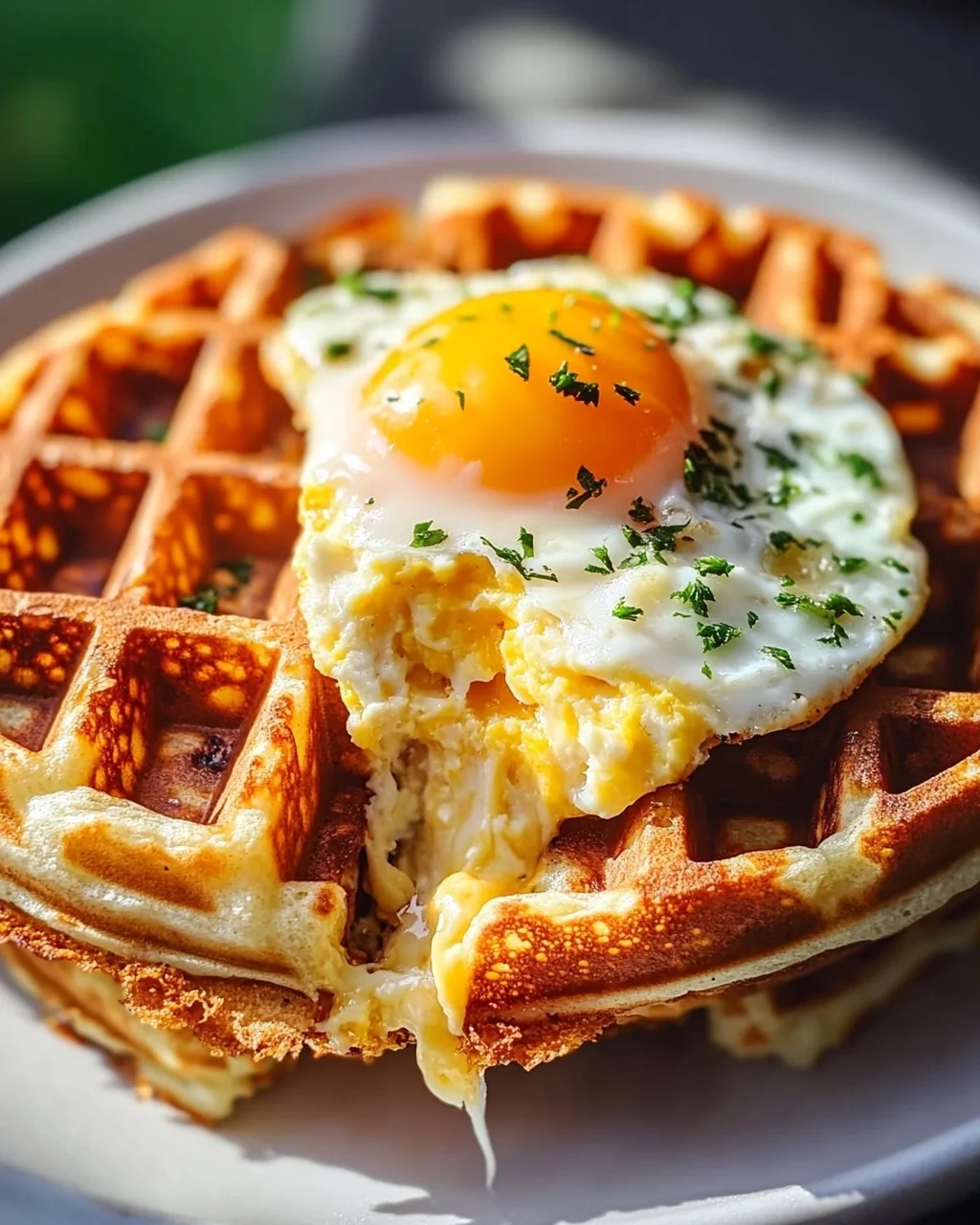 Lecker: Ei & Käse Hash Brown Waffeln – Perfektes Frühstück!