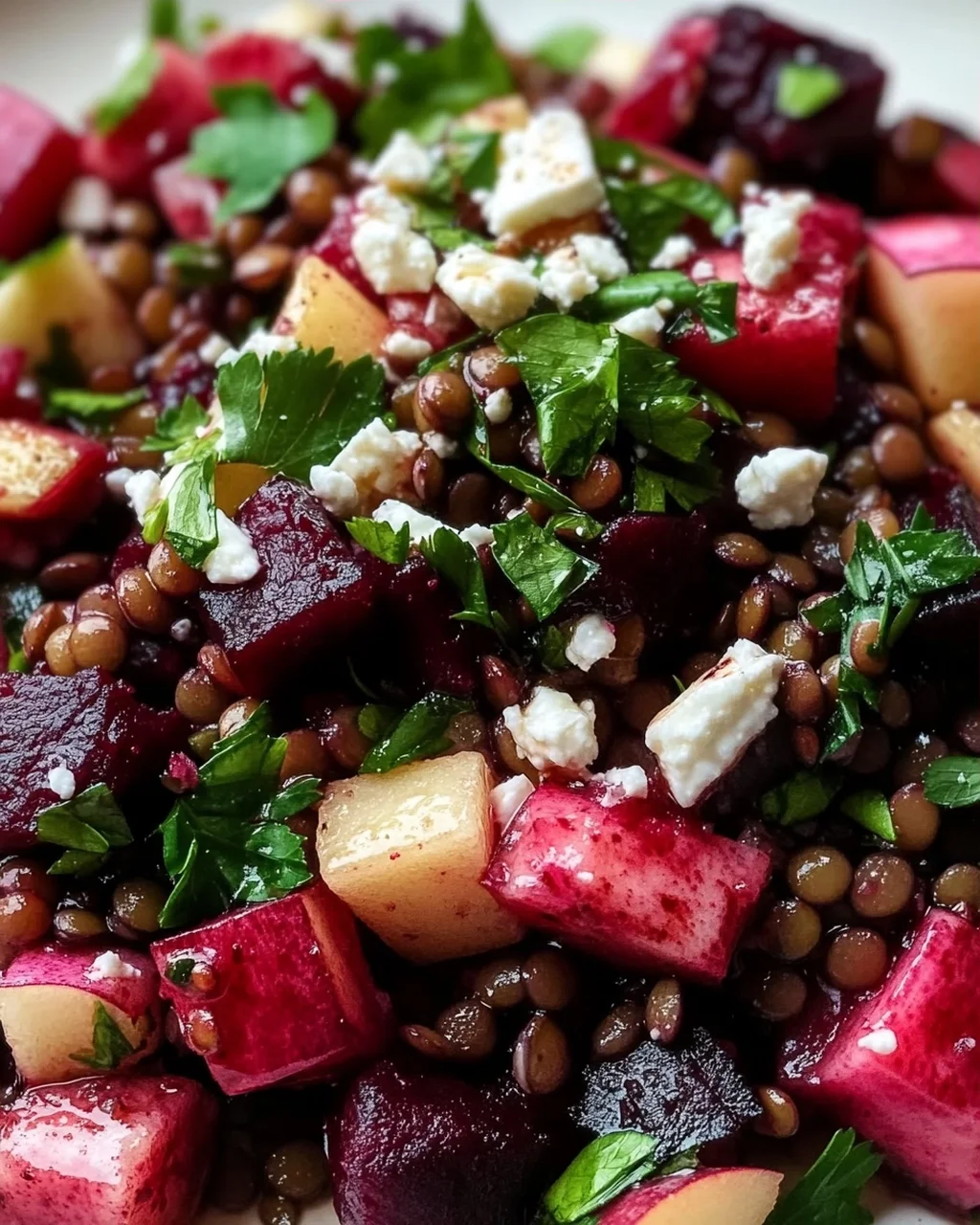 Leckerer Rote Bete Linsen Salat – gesund und einfach!