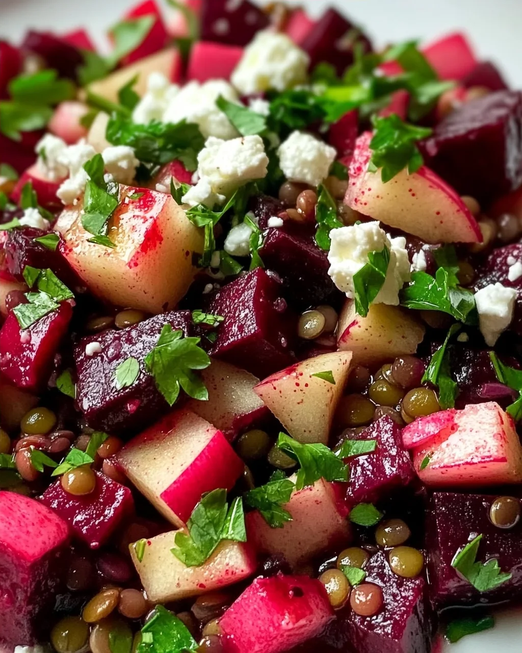 Leckerer Rote Bete Linsen Salat – gesund und einfach!