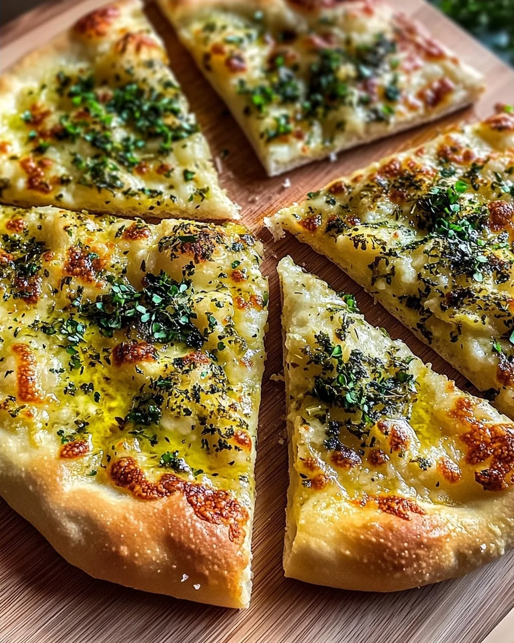 Leckeres Pizzabrot mit Knoblauch und Kräutern Rezept