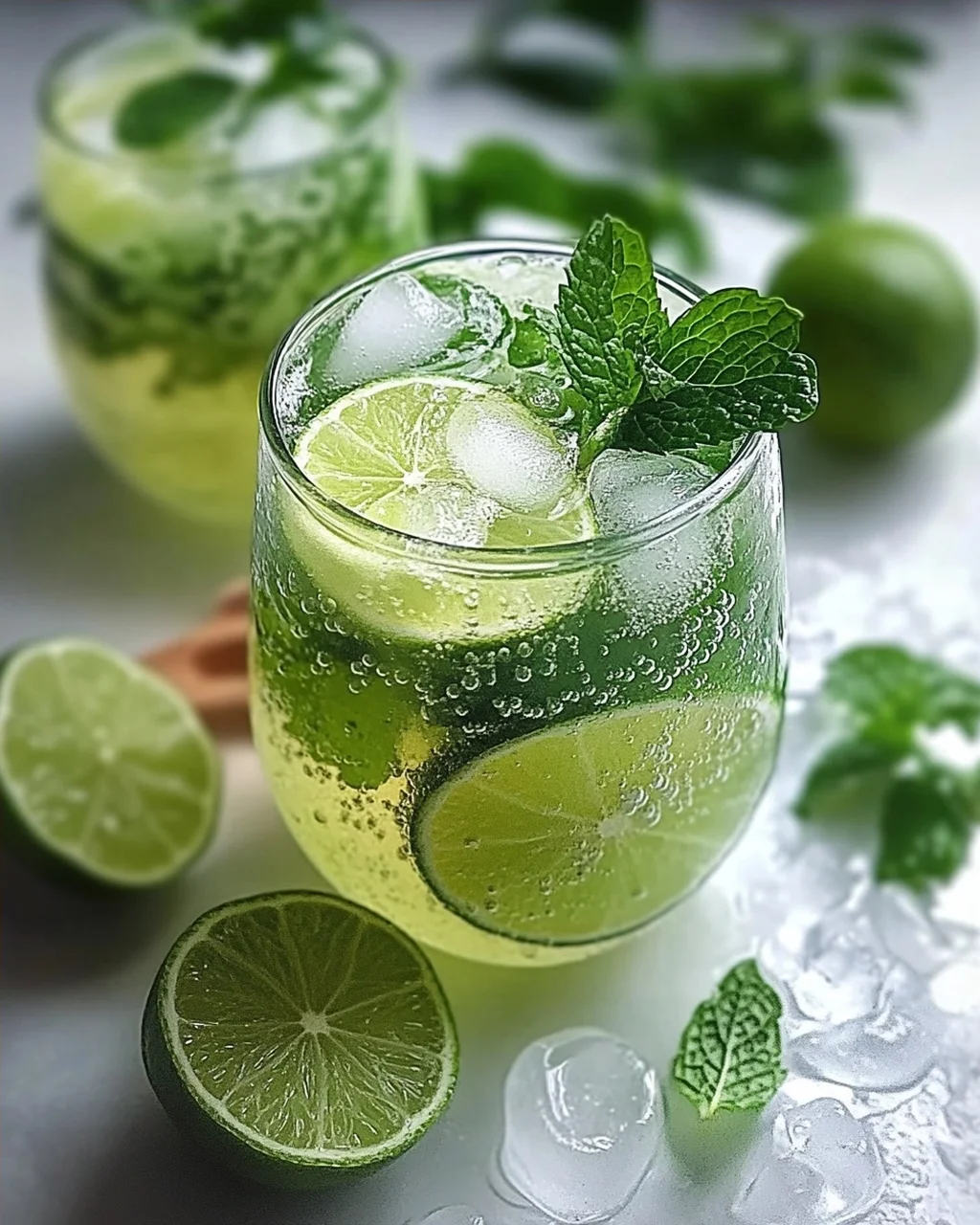 Limetten-Limonade mit Minze