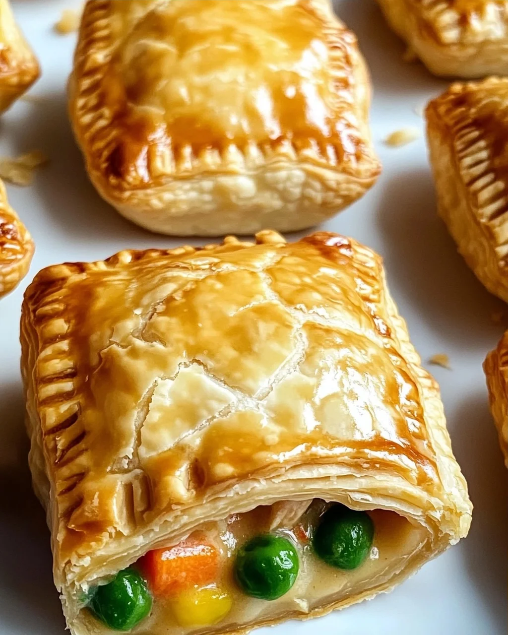 Mini-Hühnchentopf-Pasteten mit Blätterteig genießen