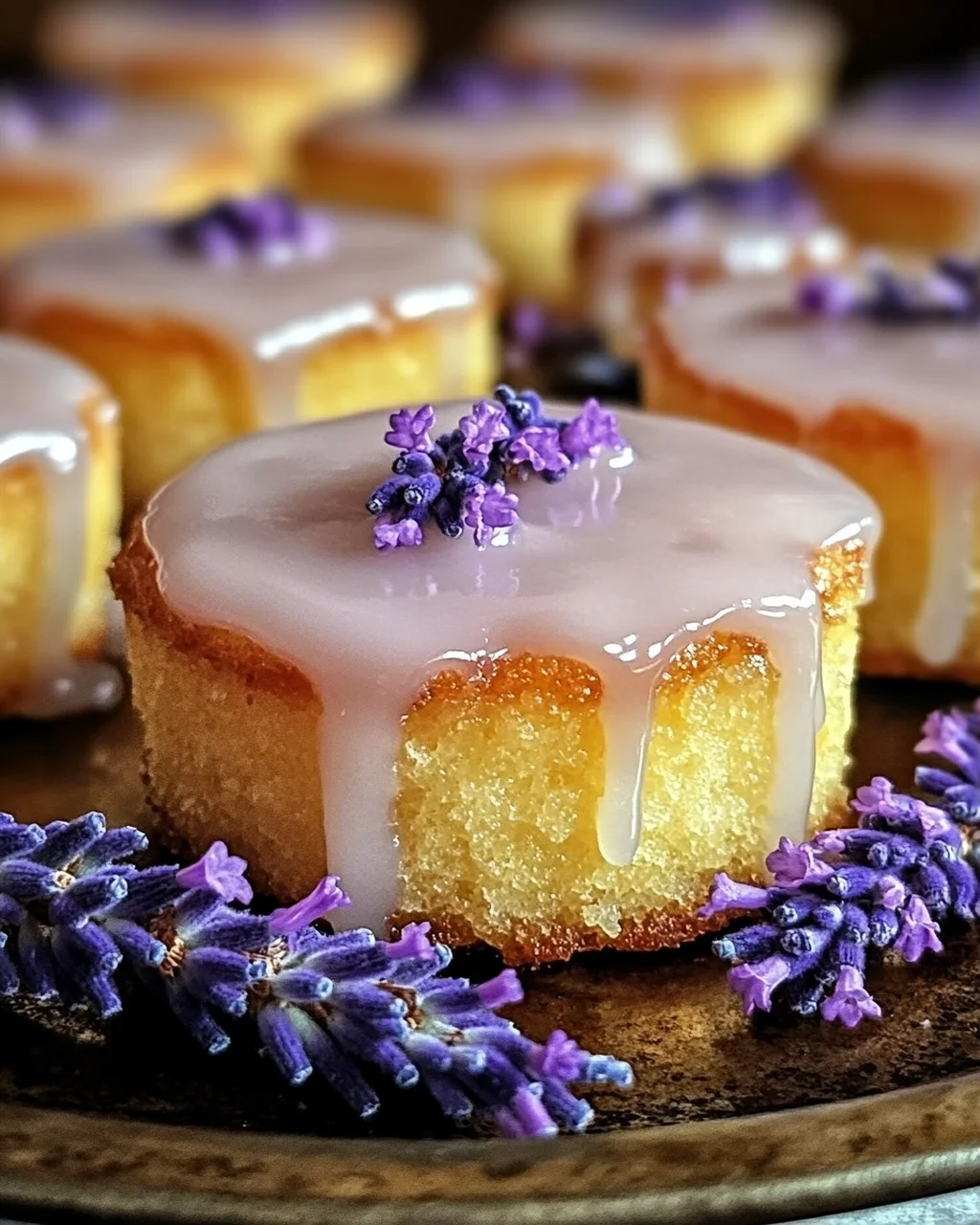 Mini Zitronenkuchen mit Lavendelglasur für besondere Anlässe