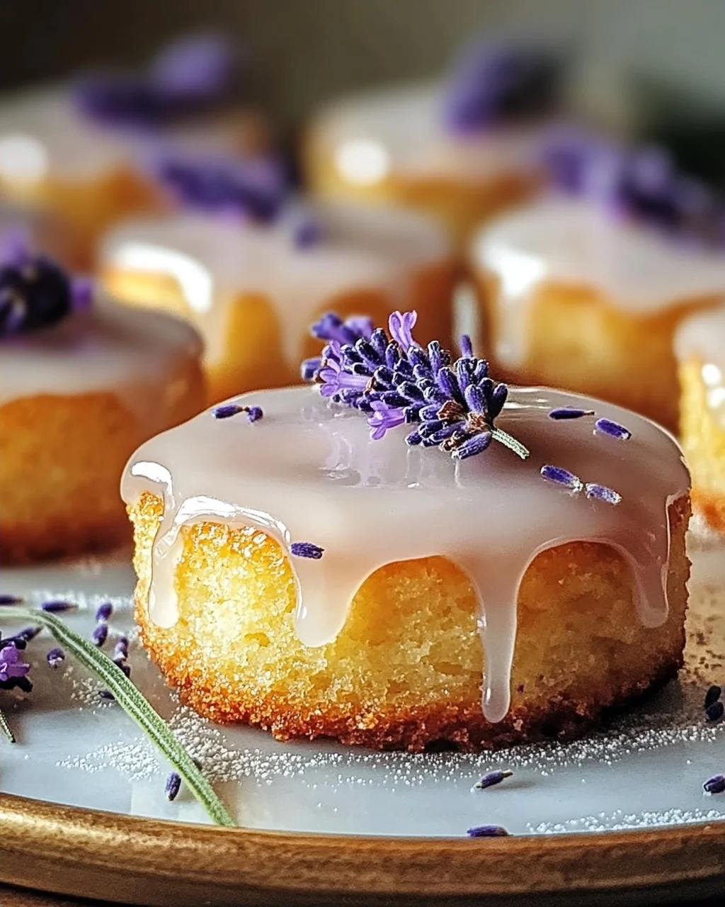 Mini Zitronenkuchen mit Lavendelglasur für besondere Anlässe