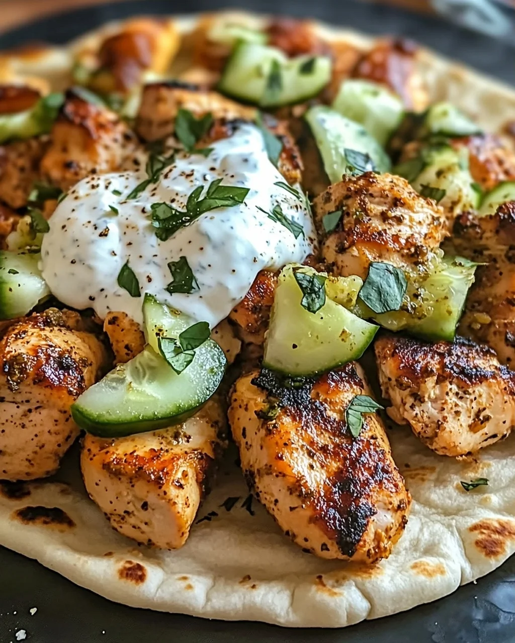 Mittelmeer-Sumach-Hühnchen im Fladenbrot