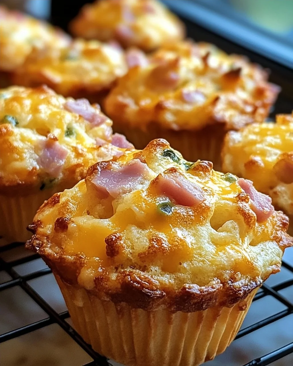 Muffins mit Putenschinken und Käse