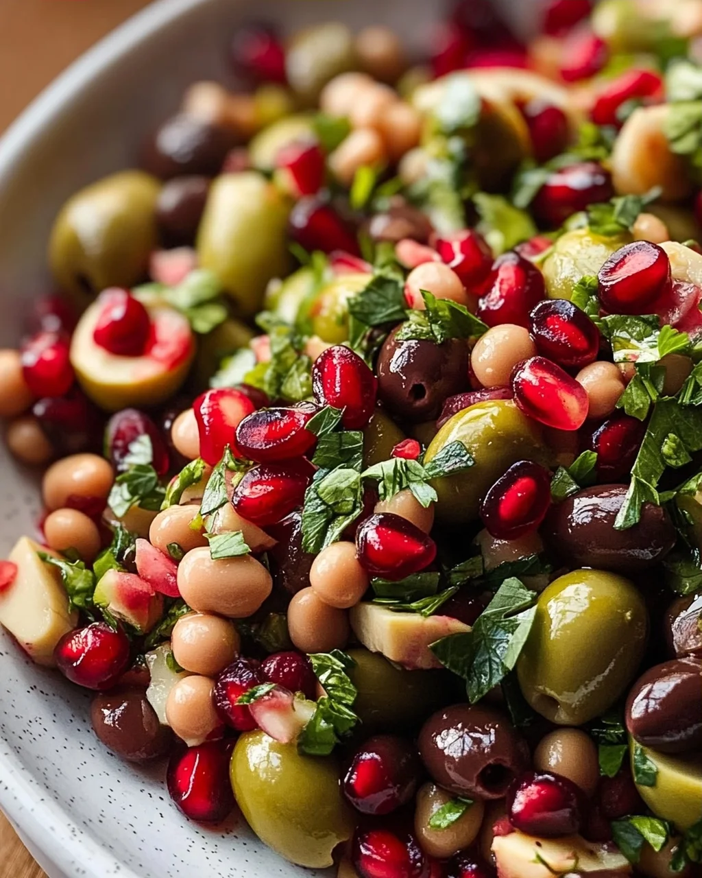 Oliven-Salat mit Black Eyed Peas