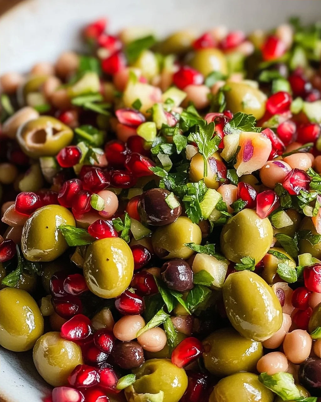 Oliven-Salat mit Black Eyed Peas