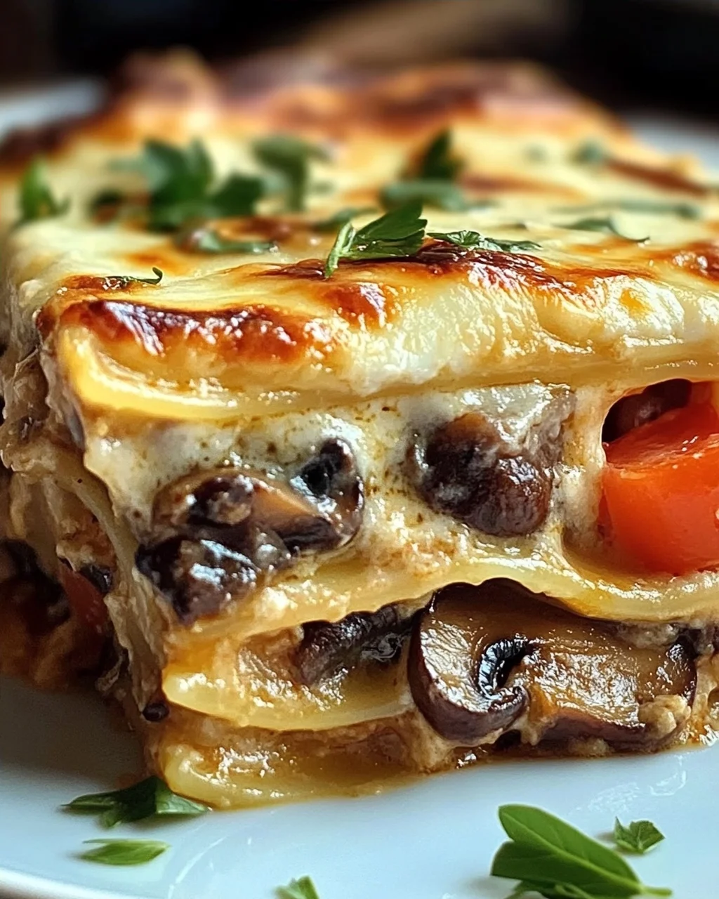 Pilzlasagne mit Traubentomaten – Vegetarischer Genuss