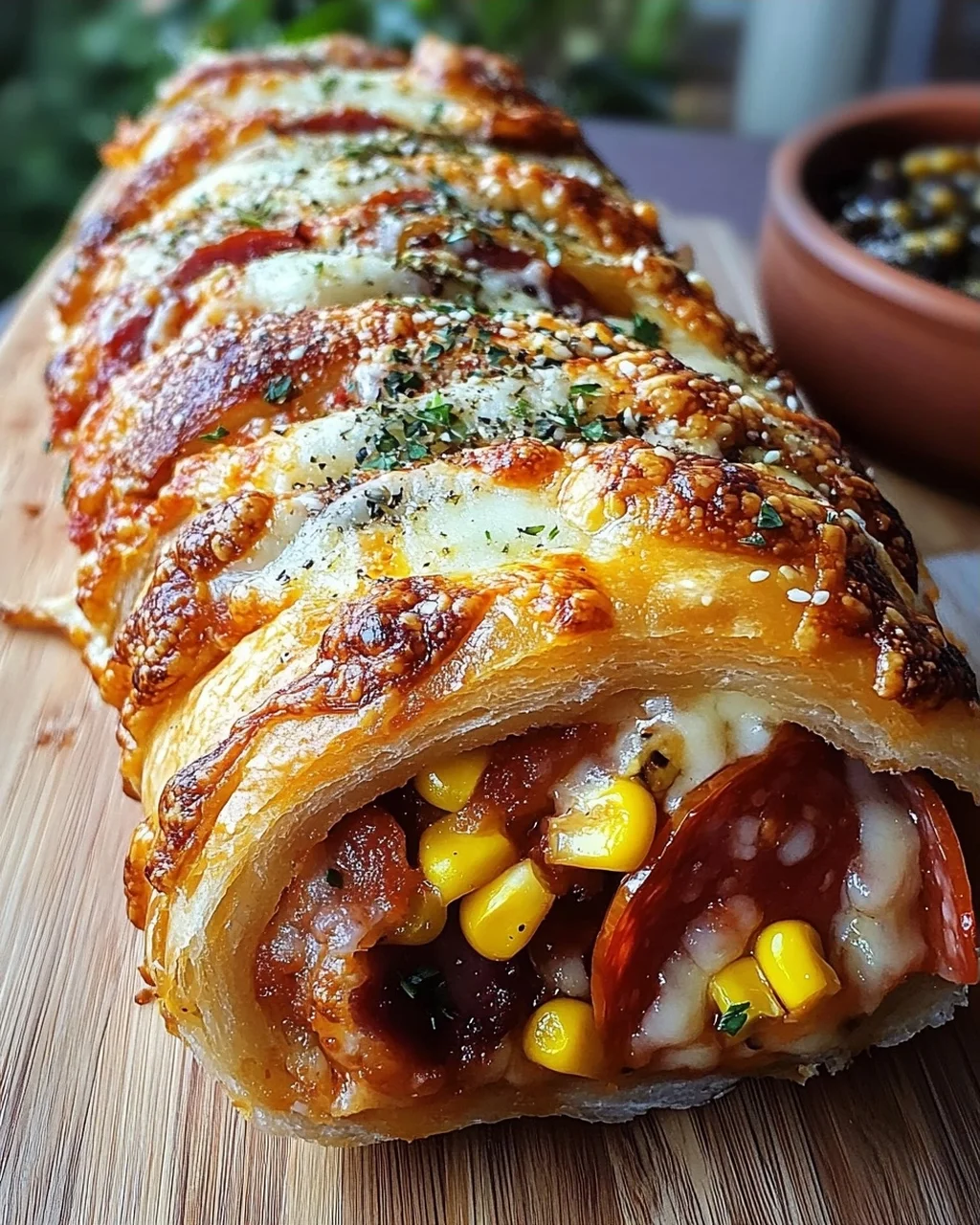 Pizza-Strudel aus fertigem Pizzateig