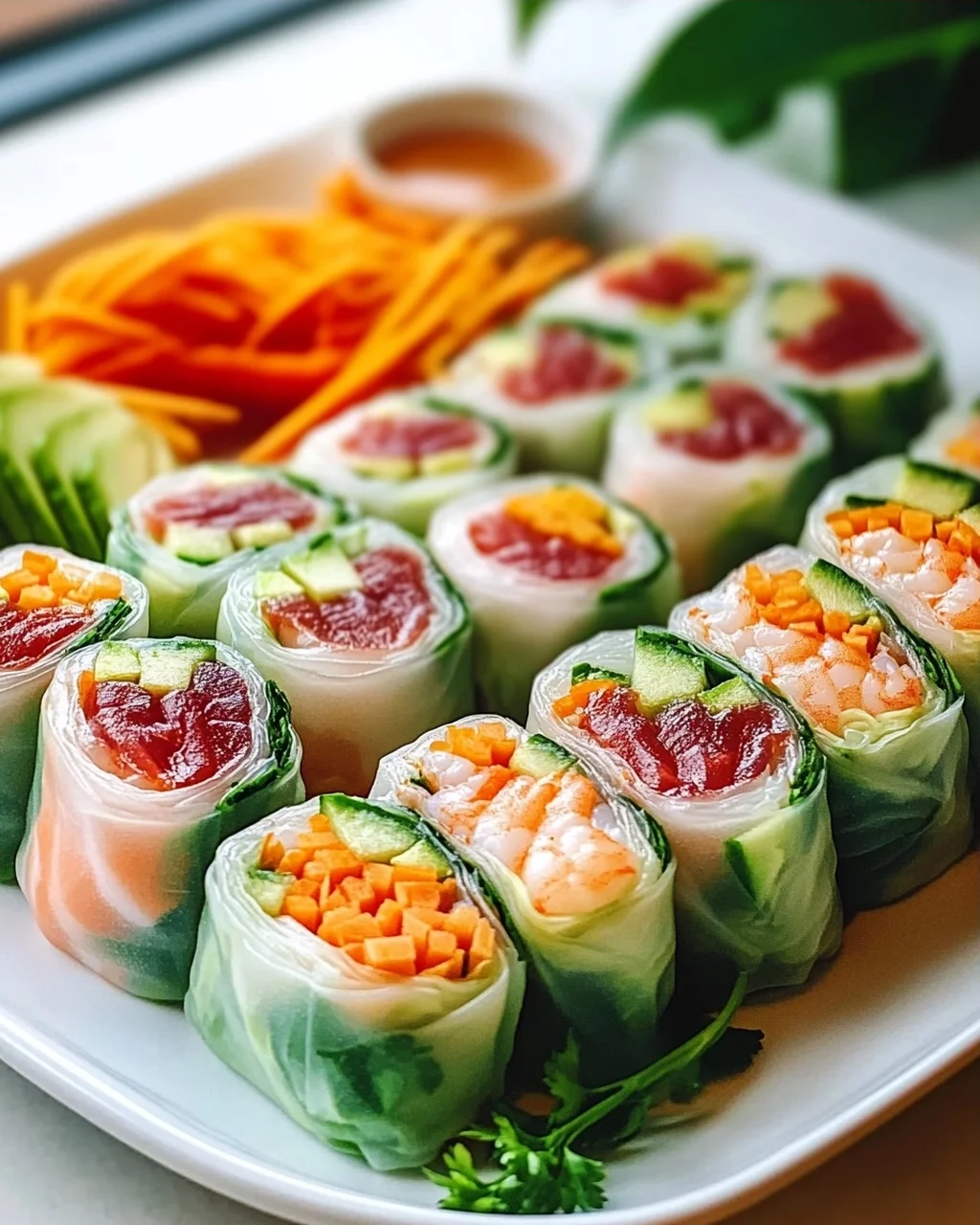 Reispapier Frühlingsrollen – Sushi-Style Rolle einfach & lecker