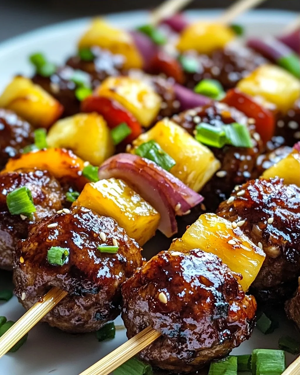 Rezept: Teriyaki Ananas Fleischbällchen-Spieße – Schnell & Lecker!